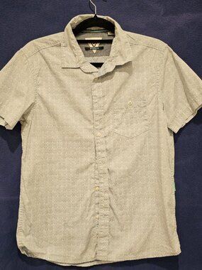 Vissla Men's S Blue Striped Shirt Short Sleeve Button Up Casual Surf